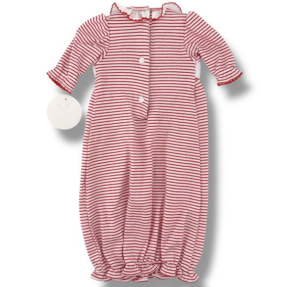 Edgehill Collection Christmas Tree Smocked Sleeper Gown Baby Girl  Sz 0-3 Mos - Picture 6 of 6